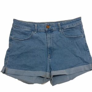 H&M Medium Blue Rolled Hem Denim Shorts